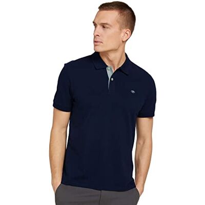 TOM TAILOR Herr Basic Piqué pikétröja 1027713, 10668 Sky Captain Blue, M TOM TAILOR Herr Basic Piqué pikétröja 1027713, 10668 Sky Captain Blue, M