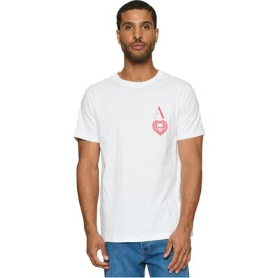 Tee herr skalle hjärta t-shirt S vit, Vit, S Tee herr skalle hjärta t-shirt S vit, Vit, S