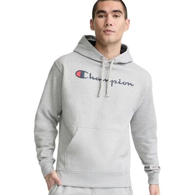 Champion Grafisk Powerblend fleecetröja för män, Oxford grå/ Script, M Champion Grafisk Powerblend fleecetröja för män, Oxford grå/ Script, M