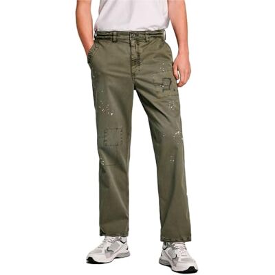 Pepe Jeans herr avslappnade nödställda byxor -N, byxor, grön, 28W, Grön (Bladgrön), 28W Pepe Jeans herr avslappnade nödställda byxor -N, byxor, grön, 28W, Grön (Bladgrön), 28W
