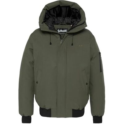 Schott NYC Schott Beever Khaki kort jacka med huva, Färg: grön, 3XL Grande taille Taille Tall Schott NYC Schott Beever Khaki kort jacka med huva, Färg: grön, 3XL Grande taille Taille Tall