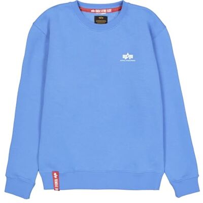 Alpha Industries Basic Sweater Small Logo för män, Mediteranian Blue, M Alpha Industries Basic Sweater Small Logo för män, Mediteranian Blue, M