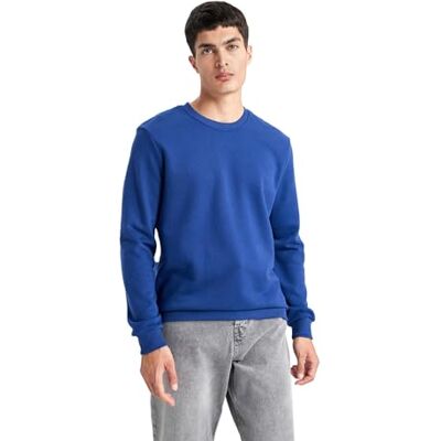 DeFacto Herrtröjor och sweatshirt – urval av tröjor och tröjor för män, indigo, M DeFacto Herrtröjor och sweatshirt – urval av tröjor och tröjor för män, indigo, M