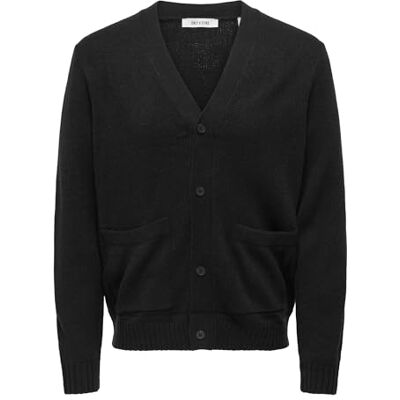 Only & Sons Onsmajor RLX kofta stickad, svart, XL Only & Sons Onsmajor RLX kofta stickad, svart, XL