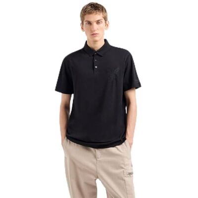 Giorgio Armani Herr The Urban Expedition, Sustainable, Eagle Artwork Polo Shirt svart, S, svart, S Giorgio Armani Herr The Urban Expedition, Sustainable, Eagle Artwork Polo Shirt svart, S, svart, S