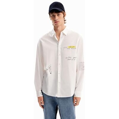 Desigual Herr CAM_Benedetto 1000 Blanco T-shirt, vit, M, Vit, M Desigual Herr CAM_Benedetto 1000 Blanco T-shirt, vit, M, Vit, M