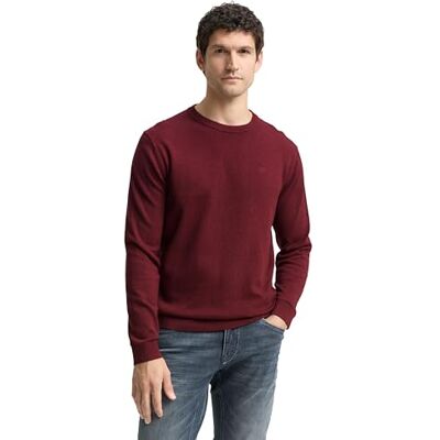 TOM TAILOR herrtröja, 39101 – Bordeaux melerad, S TOM TAILOR herrtröja, 39101 – Bordeaux melerad, S