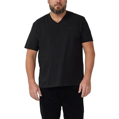 s.Oliver Oliver bomulls-t-shirt för män med V-ringning och logoprint T-shirt V-hals (1-pack), 9999_svart, XXL s.Oliver Oliver bomulls-t-shirt för män med V-ringning och logoprint T-shirt V-hals (1-pack), 9999_svart, XXL