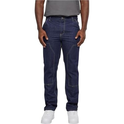Urban Classics Mäns dubbla knä-jeans, slitad denim, 36, Sködd denim, 36 SE Urban Classics Mäns dubbla knä-jeans, slitad denim, 36, Sködd denim, 36 SE