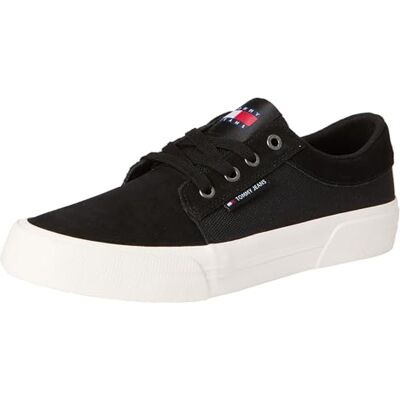Tommy Jeans herr TJM Vulc. Skater Mix Material (EM0EM01456) lågtopp sneakers, svart (svart), 6,5 UK, Svart, 40 EU Tommy Jeans herr TJM Vulc. Skater Mix Material (EM0EM01456) lågtopp sneakers, svart (svart), 6,5 UK, Svart, 40 EU