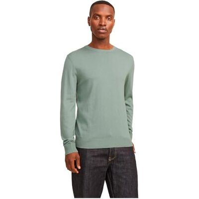 JACK & JONES Rund hals stickad tröja med rund hals, Isberg grönt, S JACK & JONES Rund hals stickad tröja med rund hals, Isberg grönt, S