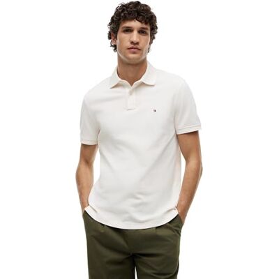 Tommy Hilfiger Herr S/S pikétröjor, Gul (elfenbenskronblad), M Tommy Hilfiger Herr S/S pikétröjor, Gul (elfenbenskronblad), M