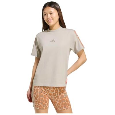 adidas Kobiety Seasonal Essentials Leopard Print T-Shirt with 3-Stripes, wonder alumina/MULTICOLOR, XS adidas Kobiety Seasonal Essentials Leopard Print T-Shirt with 3-Stripes, wonder alumina/MULTICOLOR, XS