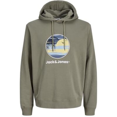 JACK & JONES Jjperry Sweat Hood, Vetiver, XS JACK & JONES Jjperry Sweat Hood, Vetiver, XS