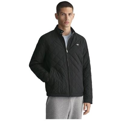 GANT Quilted Windcheater jacka för män, svart, XXL GANT Quilted Windcheater jacka för män, svart, XXL