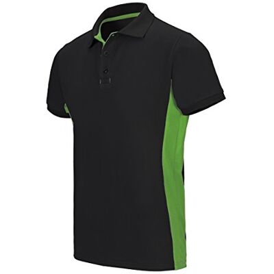 VELILLA Tvåfärgad kortärmad pikétröja svart och limegrön färg 3XL, Svart och limegrön, 3XL VELILLA Tvåfärgad kortärmad pikétröja svart och limegrön färg 3XL, Svart och limegrön, 3XL