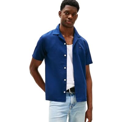 Tommy Hilfiger Herr S/S skjorta, Blå (Carbon Navy), XL Tommy Hilfiger Herr S/S skjorta, Blå (Carbon Navy), XL
