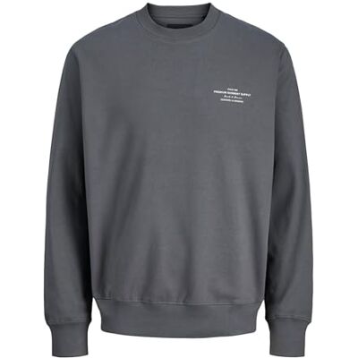 JACK & JONES Jprblachad branding sweat crew neck Ln, Volcanic Ash, M JACK & JONES Jprblachad branding sweat crew neck Ln, Volcanic Ash, M