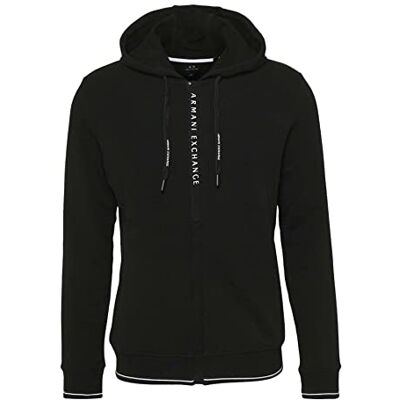 Giorgio Armani Herr French Terry huvtröja huvtröja, svart, XS Giorgio Armani Herr French Terry huvtröja huvtröja, svart, XS