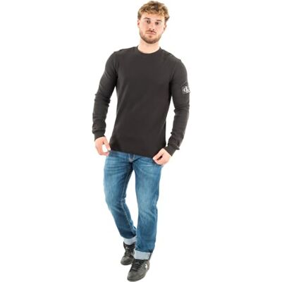 Calvin herr L/S stickade toppar, Svart, L Calvin herr L/S stickade toppar, Svart, L