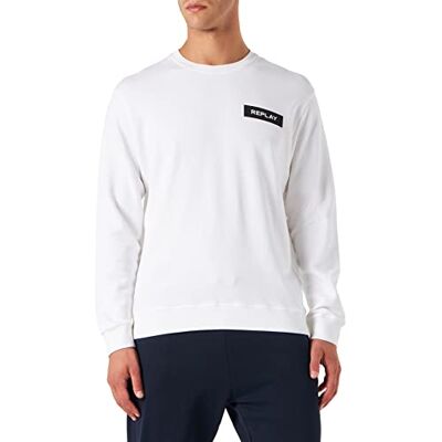 Replay Herr M6276 tröja, 001 vit, XL Replay Herr M6276 tröja, 001 vit, XL