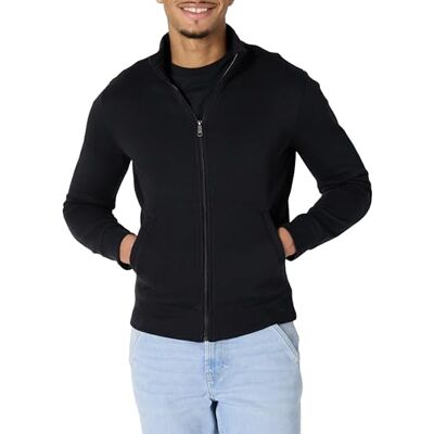 Amazon Essentials herr full-zip fleece mock neck sweatshirt, svart, L Amazon Essentials herr full-zip fleece mock neck sweatshirt, svart, L
