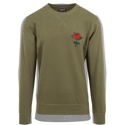 Tee herr Rose Crewneck, OLIV, L Tee herr Rose Crewneck, OLIV, L