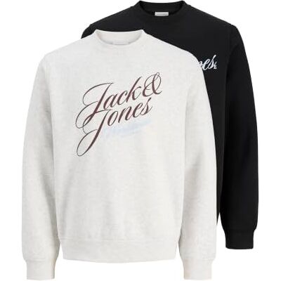 JACK & JONES Jorinwood sweat crew neck FST 2Pk Mp, svart, XL JACK & JONES Jorinwood sweat crew neck FST 2Pk Mp, svart, XL