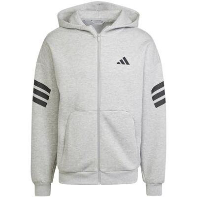 adidas Mezczyzni FUTURE ICONS THREE STRIPES FULL-ZIP HOODIE, medium grey heather, XXL adidas Mezczyzni FUTURE ICONS THREE STRIPES FULL-ZIP HOODIE, medium grey heather, XXL