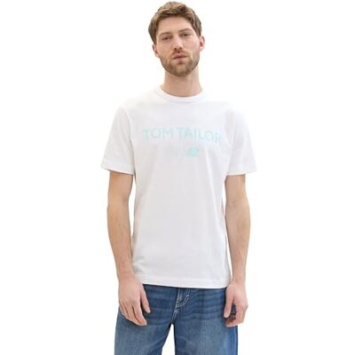 TOM TAILOR T-shirt för män, 20000 – vit, M TOM TAILOR T-shirt för män, 20000 – vit, M