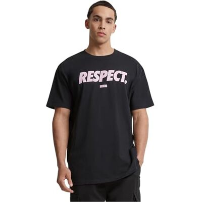 Upscale Herr T-Shirt Fotball's Coming Home Respect Oversize Tee Print T-shirt för män, överdimensionerad passform, streetwear, svart, M Upscale Herr T-Shirt Fotball's Coming Home Respect Oversize Tee Print T-shirt för män, överdimensionerad passform, streetwear, svart, M
