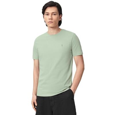 AllSaints All Saints Herr Brace SS Crew Plain Jersey, Celadon grön, L AllSaints All Saints Herr Brace SS Crew Plain Jersey, Celadon grön, L