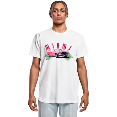 herr Miami Car Tee, Vit, S herr Miami Car Tee, Vit, S