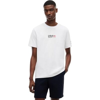Tommy Hilfiger herr US SAILGP grafisk T-tröja MW0MW44691 S/S t-shirt, vit, XXL Tommy Hilfiger herr US SAILGP grafisk T-tröja MW0MW44691 S/S t-shirt, vit, XXL