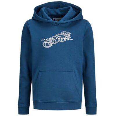 JACK & JONES Jcofusion Branding Sweat Hood Jnr huvtröja, titan, 152 herr, Titan, 152 JACK & JONES Jcofusion Branding Sweat Hood Jnr huvtröja, titan, 152 herr, Titan, 152