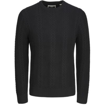JACK & JONES JACK&JONES Jcocipher Knit Crew Neck, svart, M JACK & JONES JACK&JONES Jcocipher Knit Crew Neck, svart, M