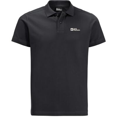Jack Wolfskin Essential Polo M, svart, S Jack Wolfskin Essential Polo M, svart, S