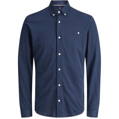 JACK & JONES Jprblublake Pique Detaljer L/S Shirt, naval academy, XS JACK & JONES Jprblublake Pique Detaljer L/S Shirt, naval academy, XS