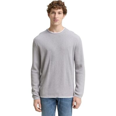 TOM TAILOR Denim herrtröja, 15398 – ljussten grå melerad, XS TOM TAILOR Denim herrtröja, 15398 – ljussten grå melerad, XS