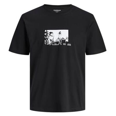 JACK & JONES Jcosago Tee Ss Crew Neck FST, svart, M JACK & JONES Jcosago Tee Ss Crew Neck FST, svart, M