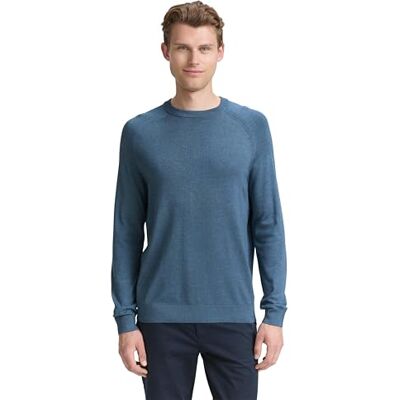 TOM TAILOR herrtröja, 38701 – Real Teal Melange, S TOM TAILOR herrtröja, 38701 – Real Teal Melange, S