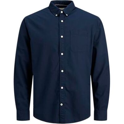 JACK & JONES Herr Skjorta Oxford, marinblå kavaj/passform: slim fit, XXL JACK & JONES Herr Skjorta Oxford, marinblå kavaj/passform: slim fit, XXL