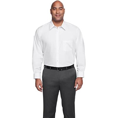 Van Heusen Men's Fit Dress Shirt Poplin Solid (Big and Tall), White, 18" Neck 32"-33" Sleeve Van Heusen Men's Fit Dress Shirt Poplin Solid (Big and Tall), White, 18" Neck 32"-33" Sleeve