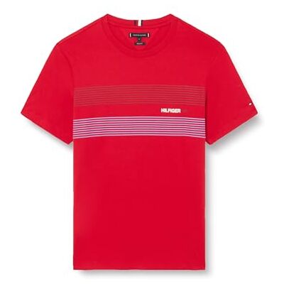 Tommy Hilfiger herr bröst-Hilfiger 85 Tee S/S t-shirts, röd, S, Primär röd, S Tommy Hilfiger herr bröst-Hilfiger 85 Tee S/S t-shirts, röd, S, Primär röd, S