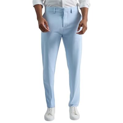 Kenneth Cole REACTION herr Technicole Warp Knit Slim Fit Casual byxa Casual Byxor, Himmelsblå, 30W / 30L Kenneth Cole REACTION herr Technicole Warp Knit Slim Fit Casual byxa Casual Byxor, Himmelsblå, 30W / 30L