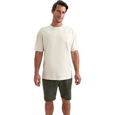 DeFacto Herr basic överdimensionerad t-shirt för män – klassisk t-shirt för män, Beige, M DeFacto Herr basic överdimensionerad t-shirt för män – klassisk t-shirt för män, Beige, M