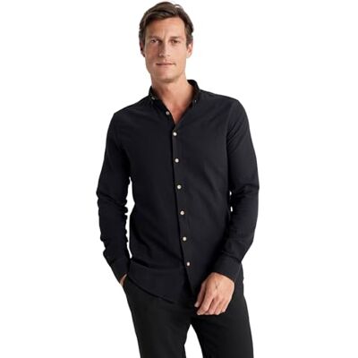 DeFacto Fritidsskjortor för män – klassisk herrskjorta, svart, XL, svart, XL DeFacto Fritidsskjortor för män – klassisk herrskjorta, svart, XL, svart, XL