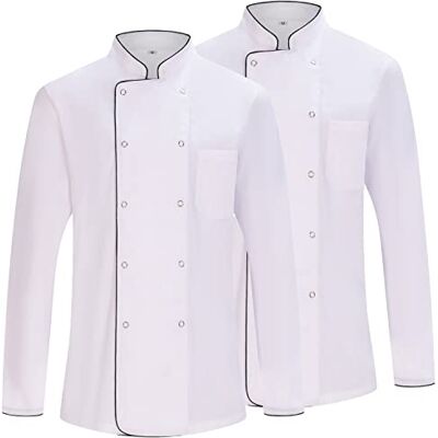 MISEMIYA Pack 2 enheter Kock Herrjacka Kock Herrjacka Hosteleria Uniform Ref.682, 682b kockjackor, S MISEMIYA Pack 2 enheter Kock Herrjacka Kock Herrjacka Hosteleria Uniform Ref.682, 682b kockjackor, S