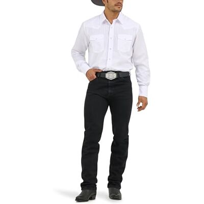 Wrangler herr cowboy cut silver edition slim fit boot cut jeans, Svart, 33W / 32L Wrangler herr cowboy cut silver edition slim fit boot cut jeans, Svart, 33W / 32L