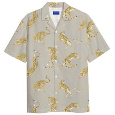 JACK & JONES Jorcarlos Resort Shirt Ss SMU, Moonbeam, XL JACK & JONES Jorcarlos Resort Shirt Ss SMU, Moonbeam, XL